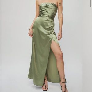 Reformation size 6 barrow silk artichoke green dress